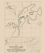 1910 Map of Potato Lake Rusk County Wisconsin