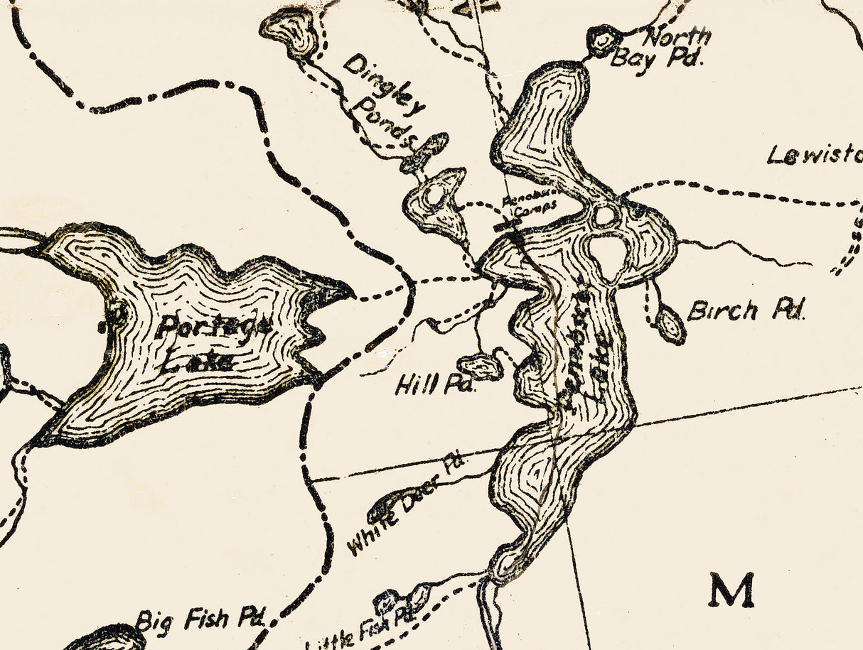 1912 Map of Penobscot Lake Maine and Vicinity