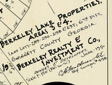 1950 Map of Berkeley Lake Properties Gwinnett County Georgia