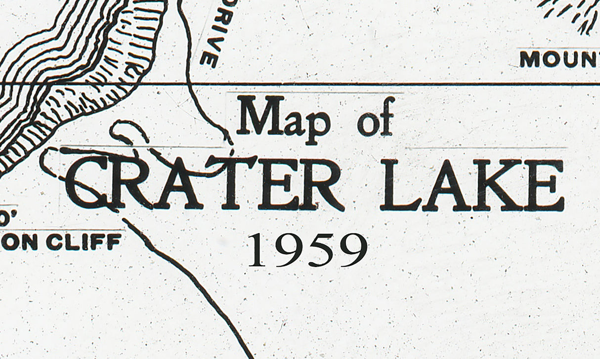 1959 Map of Crater Lake Oregon