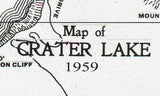 1959 Map of Crater Lake Oregon