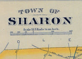 1888 Town Map of Sharon Norfolk County Massachusetts