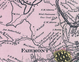 1886 Map of Fairmont Township Marion County West Virginia