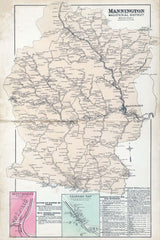1886 Map of Mannington Township Marion County West Virginia