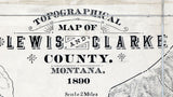 1890 Map of Lewis and Clarke County Montana