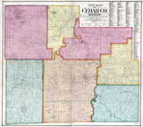 1897 Farm Line Map of Cedar County Missouri Stockton