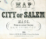 1851 Town Map of Salem Massachusetts