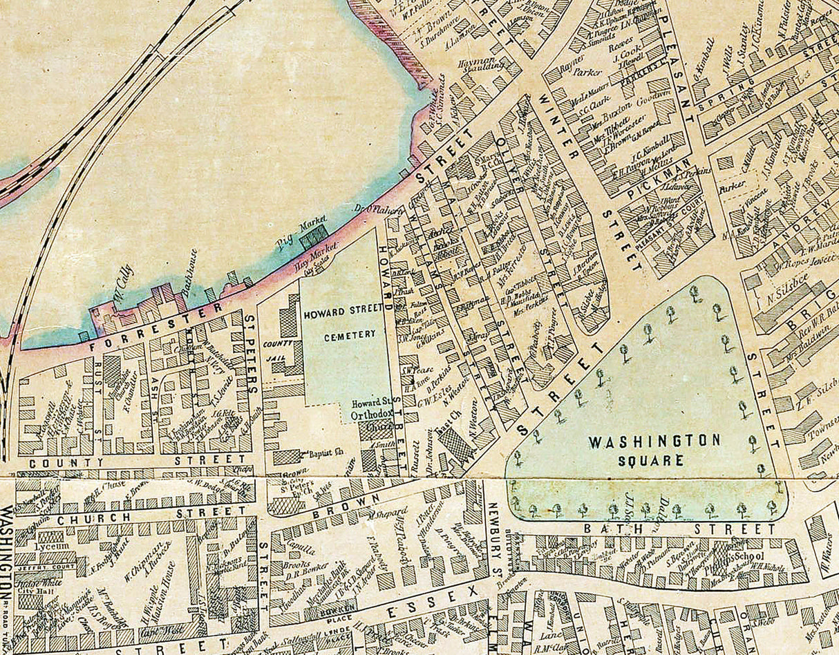 1851 Town Map of Salem Massachusetts