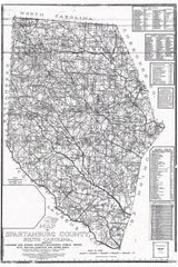 1910 Map of Spartanburg County South Carolina