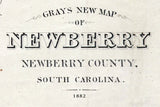 1882 Map of Newberry Newberry County South Carolina