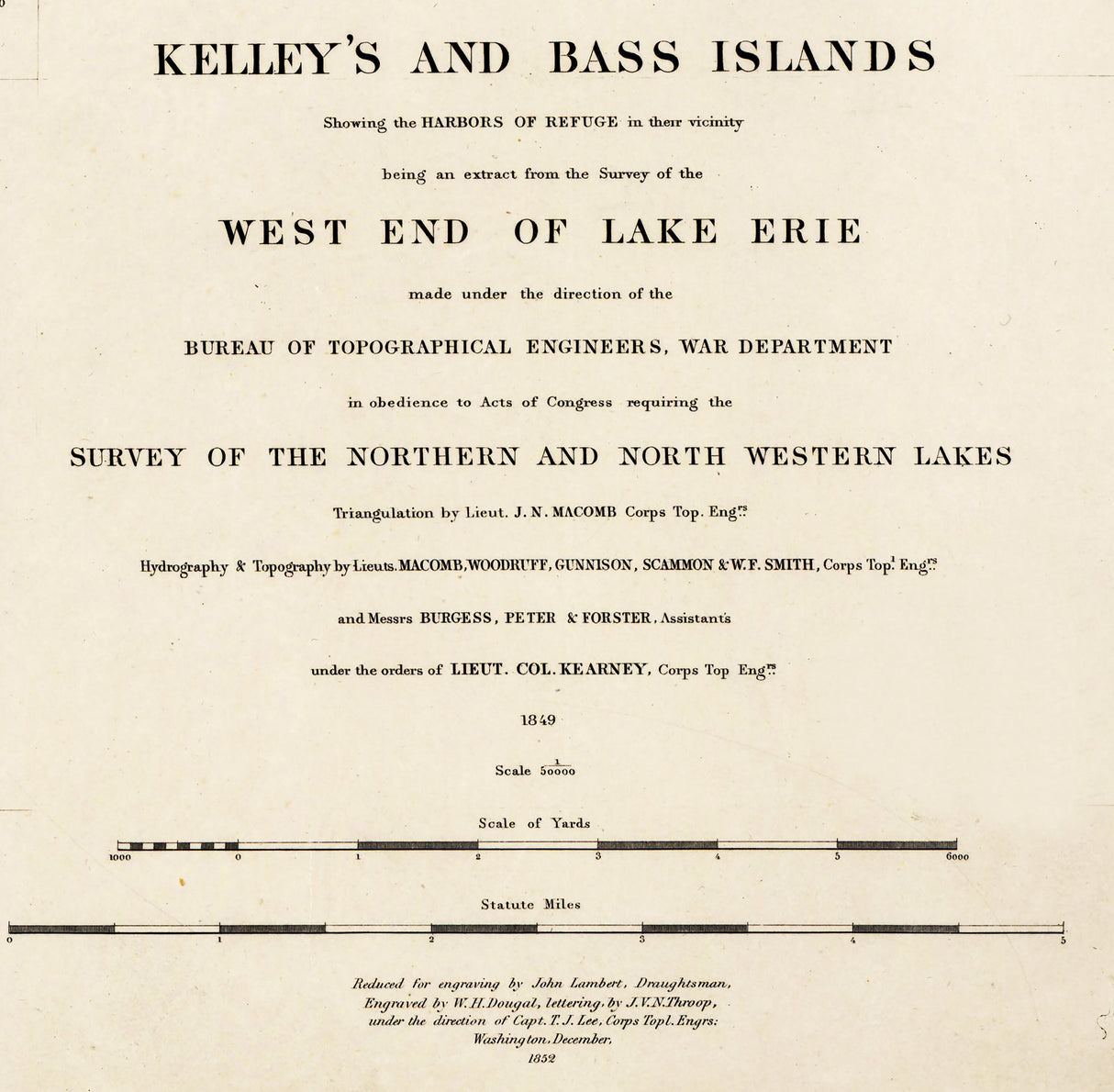 1852 Map of Lake Erie Island Area