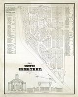 1855 Map of Groton Cemetery Middlesex County Massachusetts