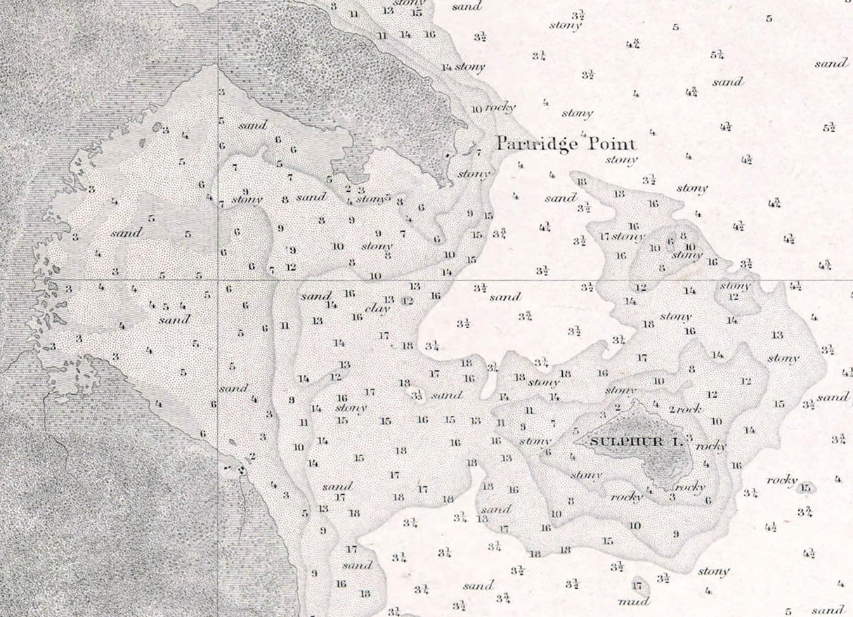 1858 Nautical Chart Map of Thunder Bay Lake Huron