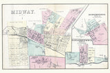 1876 Map of Midway Amity Taylorstown Eldersville Washington County Pa