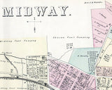 1876 Map of Midway Amity Taylorstown Eldersville Washington County Pa