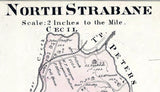 1876 Map of North Strabane Township Washington County Pa