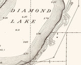 1916 Map of Diamond Lake Dickinson County Iowa