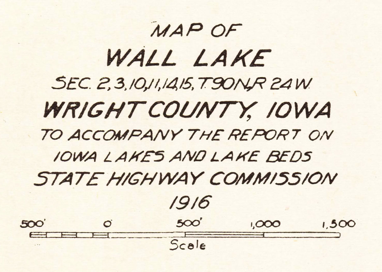 1916 Map of Wall Lake Wright County Iowa