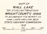 1916 Map of Wall Lake Wright County Iowa