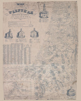 1851 Town Map of Wrentham Norfolk County Massachusetts