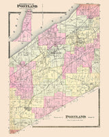 1881 Map of Portland Chautauqua County New York