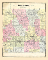 1881 Map of Villenova Chautauqua County New York