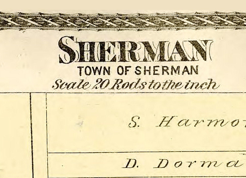 1881 Town Map of Sherman Chautauqua County New York