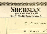 1881 Town Map of Sherman Chautauqua County New York