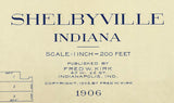 1906 Town Map of Shelbyville Indiana