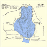 1970 Map of Rock Lake Jefferson County Wisconsin Lake Mills