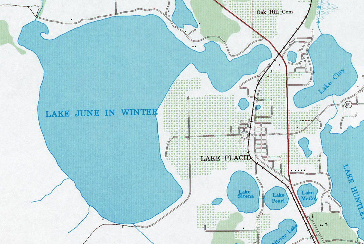 1976 Map of Lake Istokpoga Florida