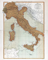 1860 Map of Italy and Switzerland