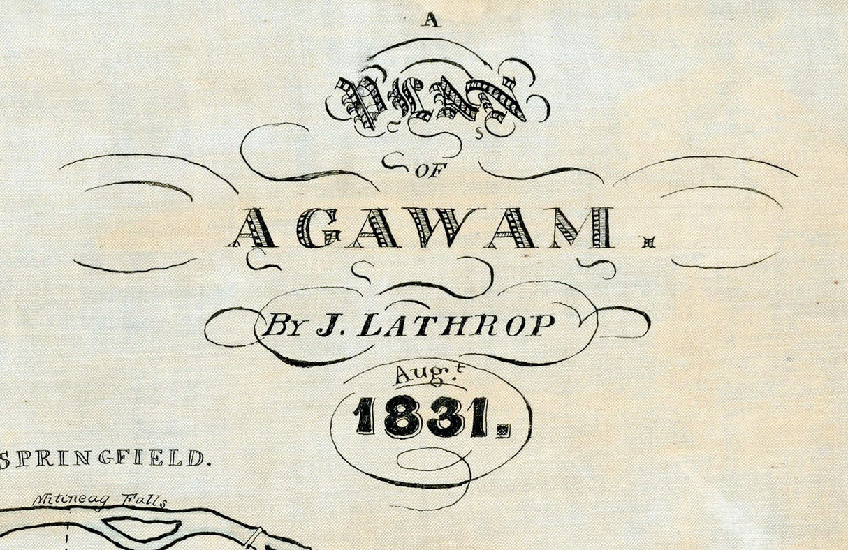 1831 Map of Agawam Hampden County Massachusetts