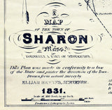 1831 Town Map of Sharon Norfolk County Massachusetts