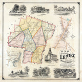 1854 Map of Lenox Berkshire County Massachusetts