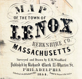 1854 Map of Lenox Berkshire County Massachusetts