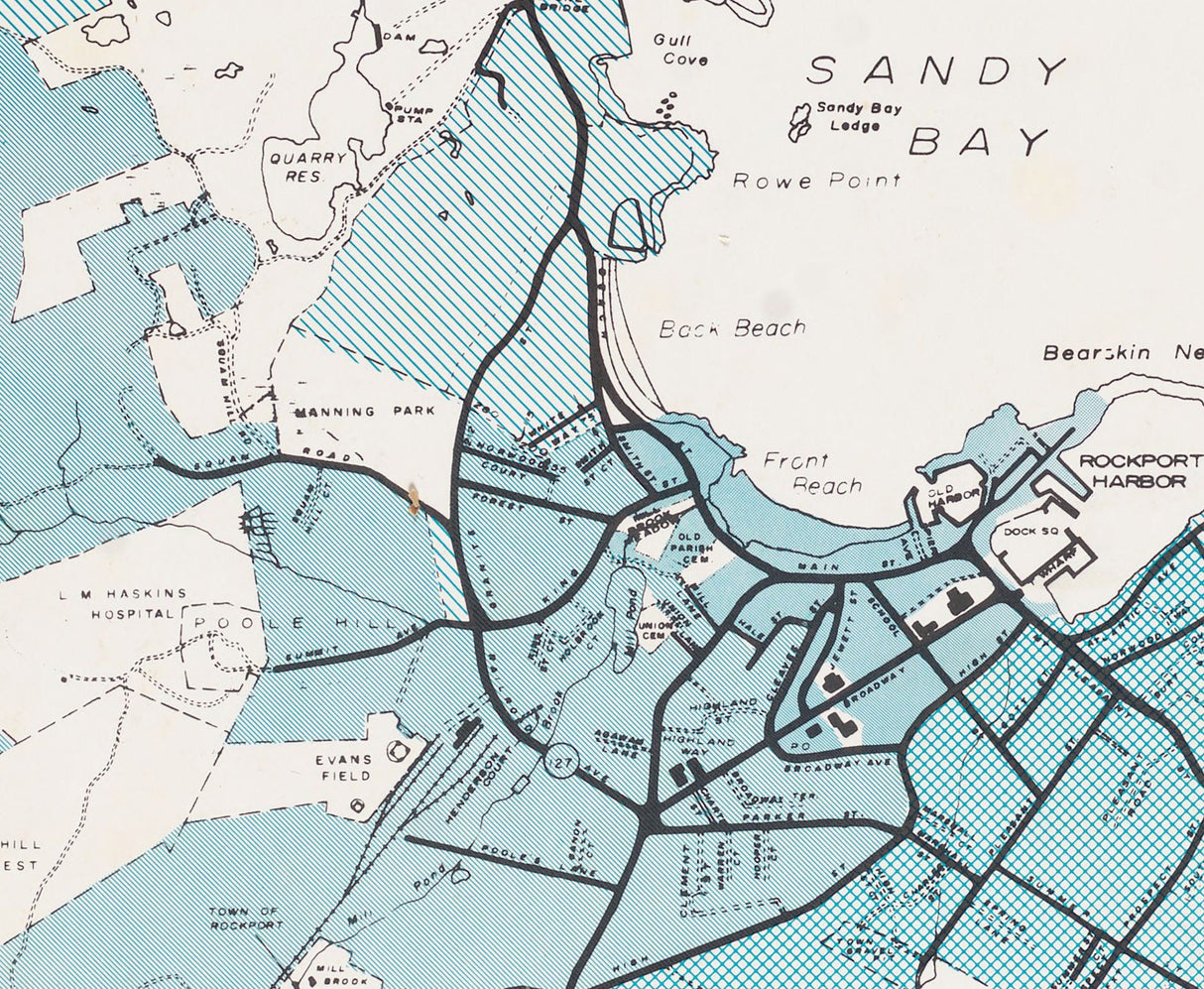 1969 Town Map of Rockport Essex County Massachusetts