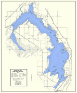 1972 Map of Beaver Dam Lake Dodge County Wisconsin