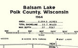 1964 Map of Balsam Lake Polk County Wisconsin