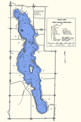 1963 Map of Bone Lake Polk County Wisconsin