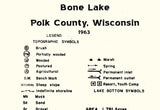 1963 Map of Bone Lake Polk County Wisconsin