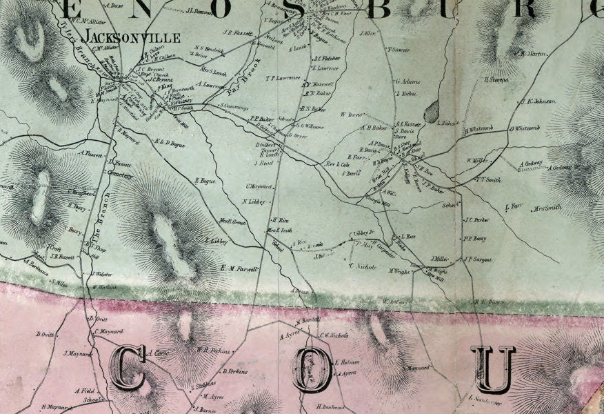 1857 Map of Franklin and Grand Isle County Vermont