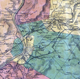 1864 Map of Luzerne County PA Scranton