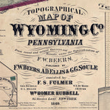 1869 Map of Wyoming County Pa from actual surveys