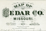 1879 Farm Line Map of Cedar County Missouri