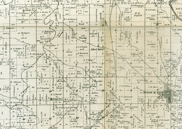 1879 Farm Line Map of Cedar County Missouri