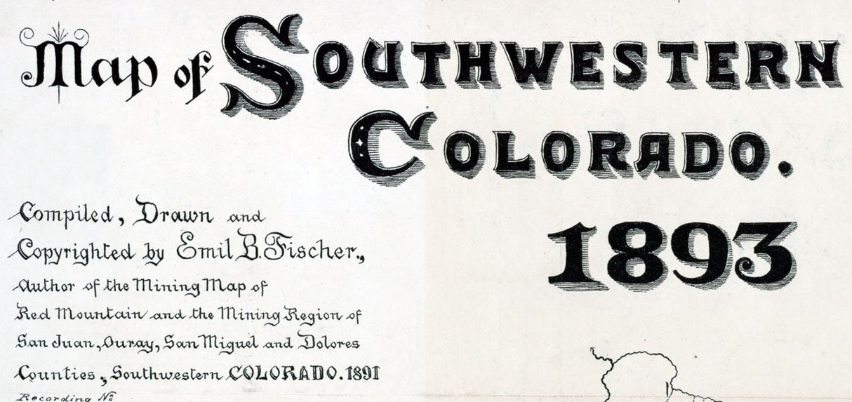 1893 Map of Southwestern Colorado