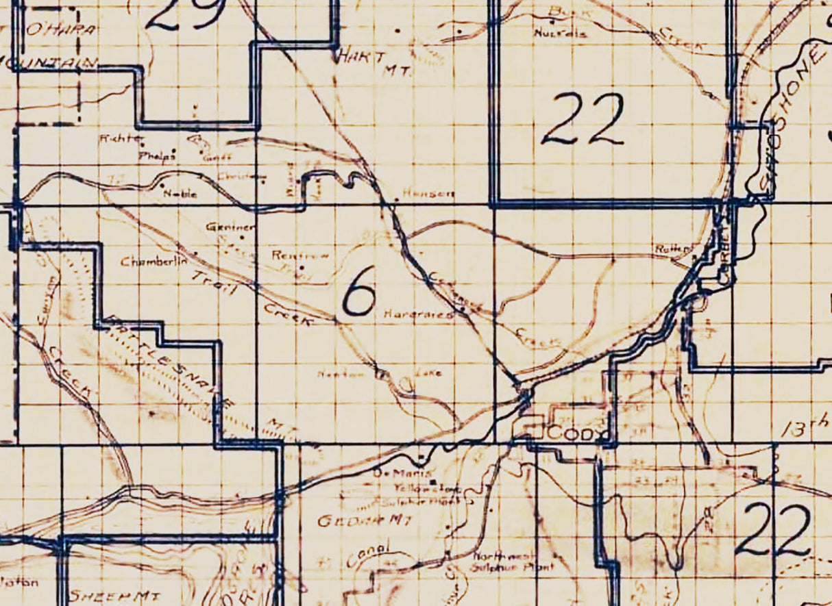 1924 Map of Park County Wyoming