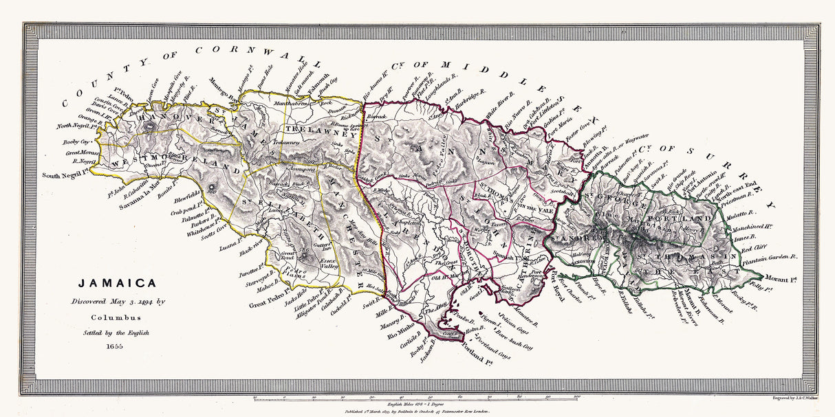 1835 Map of Jamaica