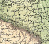 1876 Map of Germany Austria and Switzerland